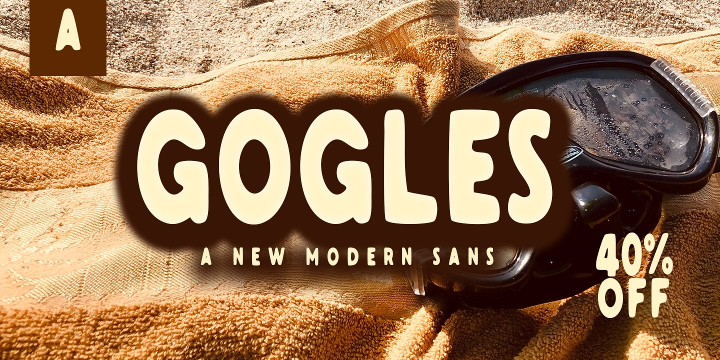 Beispiel einer Gogles Regular-Schriftart